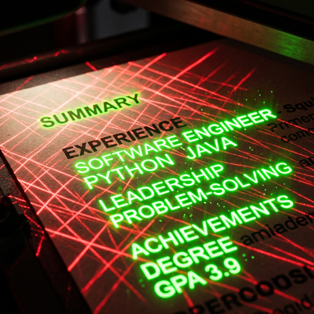 A severe red pen crossing out the word 'Prompt Whisperer' on a digital resume, and writing 'RAG Pipeline Architect' in bold structured text next to it