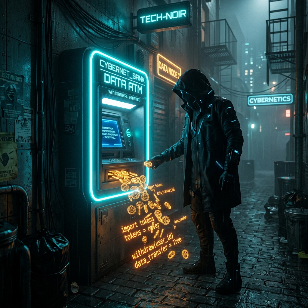 A glowing digital spreadsheet interface showing realistic salary bands dropping through a gold-toned holographic financial data stream, contrasting with cracked '300k' clickbait text falling away into shadow